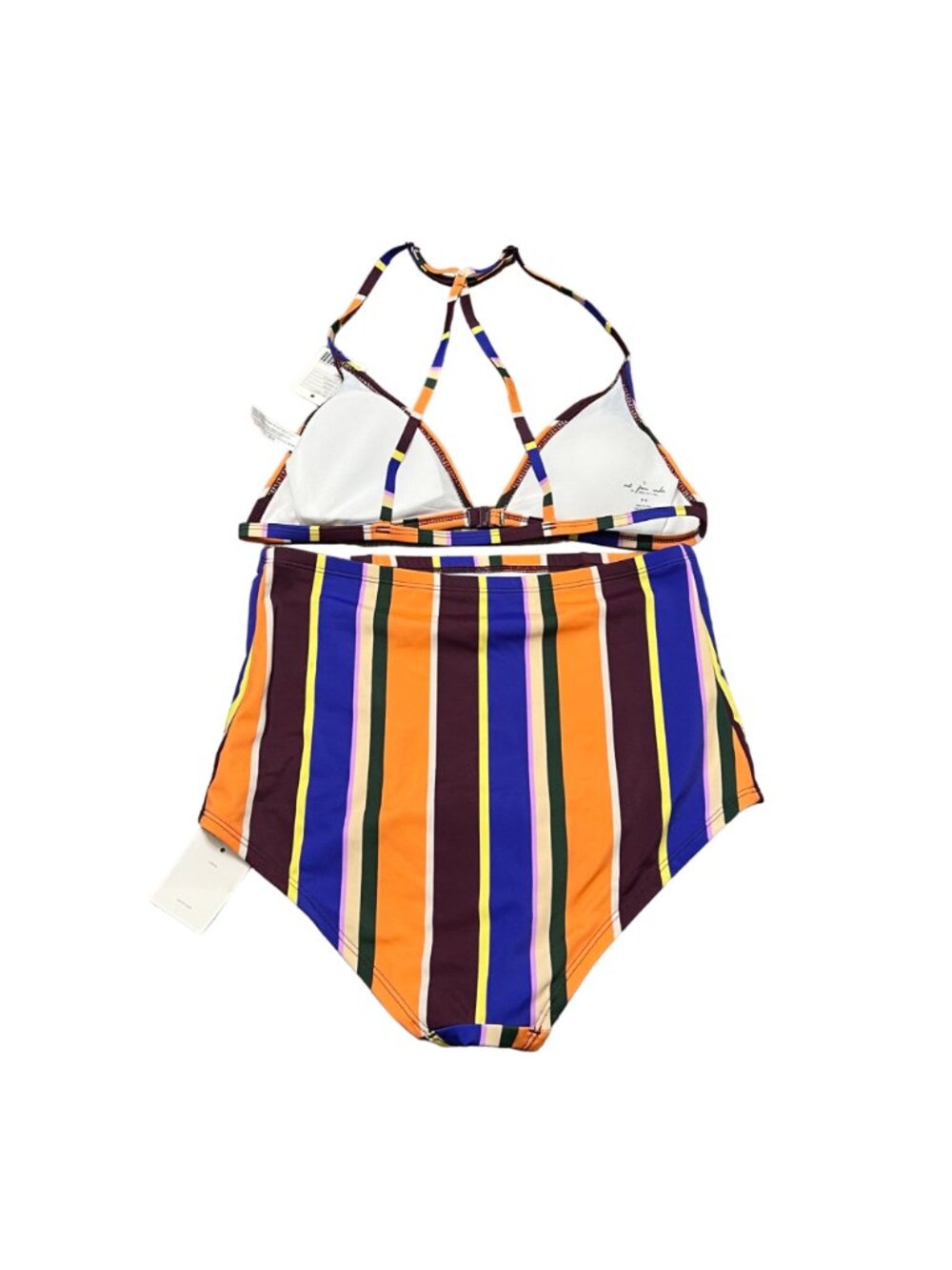 Urban Outfitters Multicolor Striped Strappy High Waisted Bikini Set Size M NEW - Picture 3 of 5